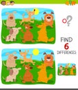 Finding differences game with cute dogs Royalty Free Stock Photo