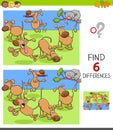 Finding differences game with funny dogs Royalty Free Stock Photo
