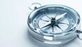 Finding Direction with a Classic Silver Compass Royalty Free Stock Photo
