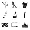 Finding icons set, simple style Royalty Free Stock Photo