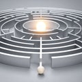 Finding the Solution at the Center of the Maze Royalty Free Stock Photo