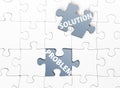 Finding suitable solution for a problem concept with puzzle with one piece missing Royalty Free Stock Photo