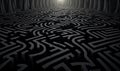 Finding a way out of the black labyrinth. Royalty Free Stock Photo