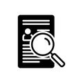 Black solid icon for Findings, achievement and application