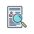 Color illustration icon for Findings, achievement and application