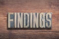 Findings word wood