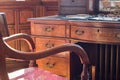 Fine antique pedestal writing desk. Studying history and period