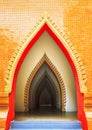 Fine art door in thai temple Royalty Free Stock Photo