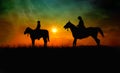 Fine art horse riders Royalty Free Stock Photo