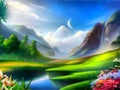 Imagine landscape digital painting artwork