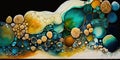 Fine Art Pointillism seaglass golden streams abstract