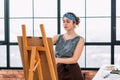 Fine art school inspired painter easel artwork Royalty Free Stock Photo