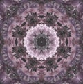 Floral pastel ornamental mandala made of macros of pink and violet blue anemone blossoms with detailed texture Royalty Free Stock Photo