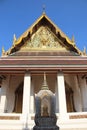 Fine art. Temple Roof And The Pediment Decorated With Delicate Stuccos Royalty Free Stock Photo