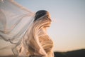 Beautiful bride outdoors in a forest