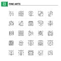 25 Fine Arts icon set. vector background Royalty Free Stock Photo