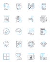 Fine arts linear icons set. Sculpture, Painting, Drawing, Photography, Printmaking, Ceramics, Calligraphy line vector