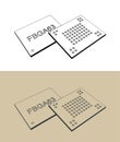 Fine ball grid array memory microchip illustrations Royalty Free Stock Photo