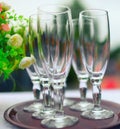 Fine Banquet Table Setting With Bouquet and glasses