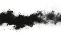 Fine black powder is scattered on a smooth white surface in a creative artistic arrangement Royalty Free Stock Photo