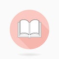 Fine Flat Icon With Book