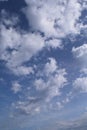 A fine day with Blue skies and puffy cumulus clouds Royalty Free Stock Photo