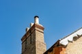 Fine detailed view of old, multiple chimneys Royalty Free Stock Photo