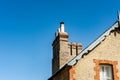 Fine detailed view of old, multiple chimneys Royalty Free Stock Photo