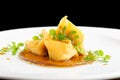 Fine dining, Lamb ragu ravioli Royalty Free Stock Photo