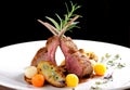 Fine dining, roasted Lamb chops with potato