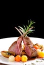 Fine dining, roasted Lamb chops with potato Royalty Free Stock Photo