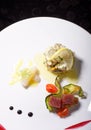 Fine dining seafood appetizer with Tuna Sashimi