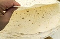 Fine dough bread, yufka bread, dry baked dough, turkish yufka bread,world bread types Royalty Free Stock Photo