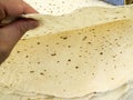 Fine dough bread, yufka bread, dry baked dough, turkish yufka bread,world bread types Royalty Free Stock Photo