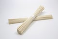 a Fine dried noodles on the white back ground Royalty Free Stock Photo
