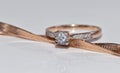 Fine elegant Golden ring with diamond and gold chain