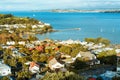 Fine evening over Auckland Harbour and historical suburb of Devonport.