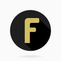 Fine Flat Icon With Letter F