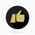 Fine Flat Icon With Thumb Up