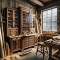 Fine Furniture Wood Shop Woodworking Projects Hand Tools Home Winter AI Generated