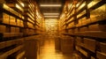 Fine gold bar vault in the bank, gold bars stacked Royalty Free Stock Photo