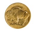 Fine gold Buffalo Gold Coin on white background