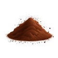 Fine Grinding Coffee Powder Heap, Roasted Ground Coffe Powder Pile Isolated on White Background Royalty Free Stock Photo