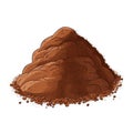 Fine Grinding Coffee Powder Heap, Roasted Ground Coffe Powder Pile Isolated on White Background Royalty Free Stock Photo