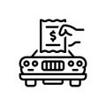 Black line icon for Fine, invoices and transport