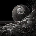 Fine line designed minimalistic repeating pattern projected.