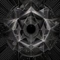 Fine line designed minimalistic repeating pattern projected.