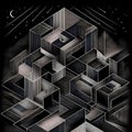Fine line designed minimalistic repeating pattern projected.