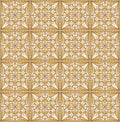 Fine luxurious golden patterns, filigree geometric lace ornament, tile with repeatable ornate elements in victorian style, vintage