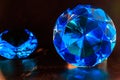 Fine luxury blue ocean diamond. Jewelry decoration on the dark b